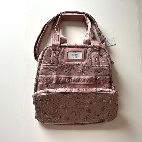 Lug Puddle Jumper LE Convertible Tote Bag Sketch Floral Blush Work/Gym/Travel - Picture 14 of 15